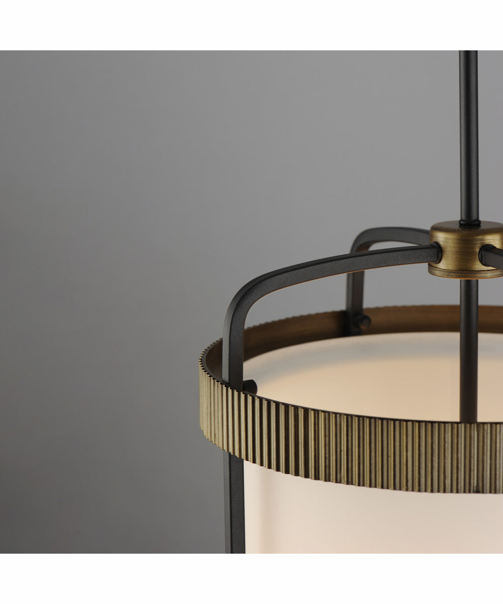 Ruffles 3-Light Pendant Black / Antique Brass