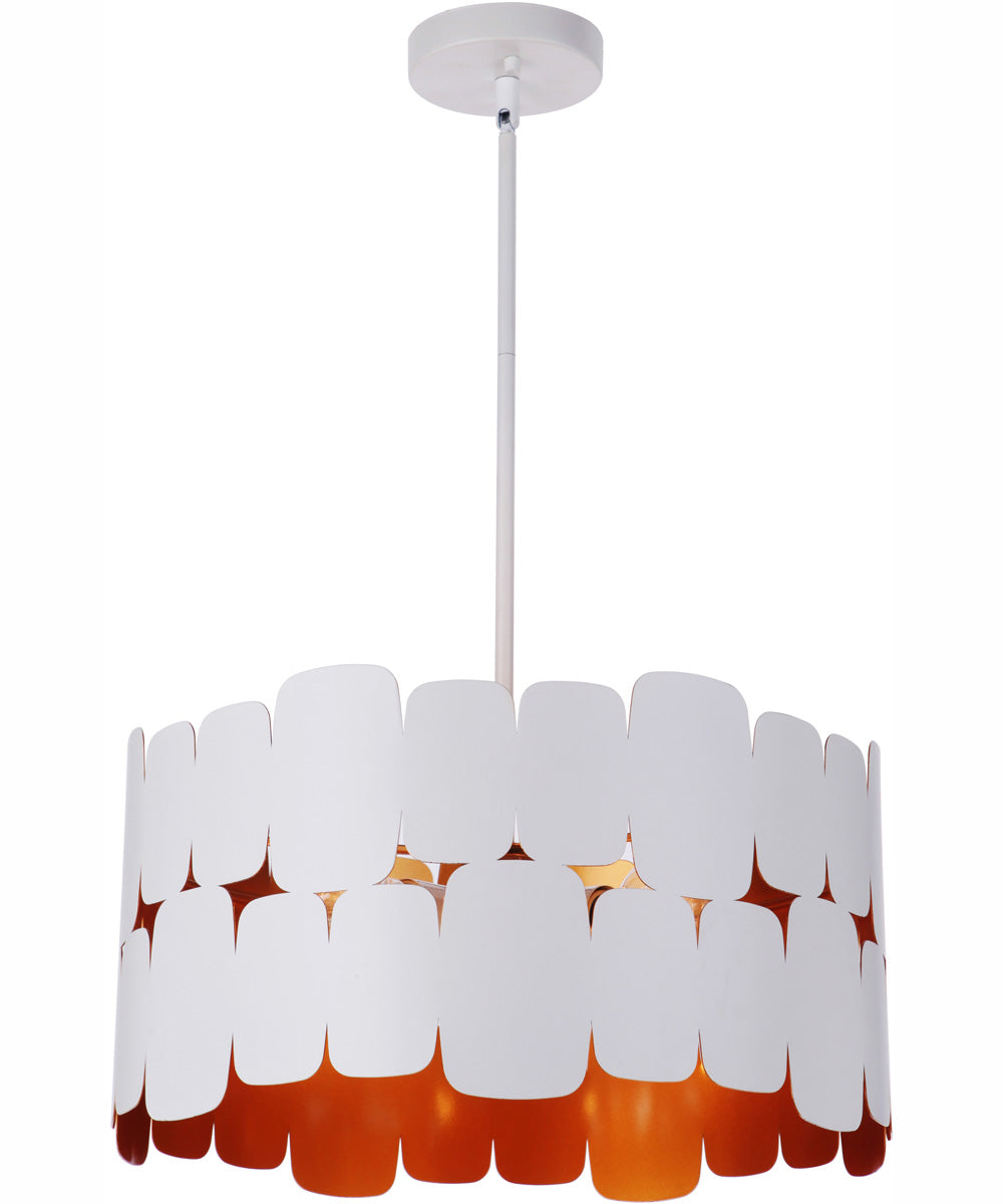 Sabrina 4-Light Pendant Matte White / Gold Luster