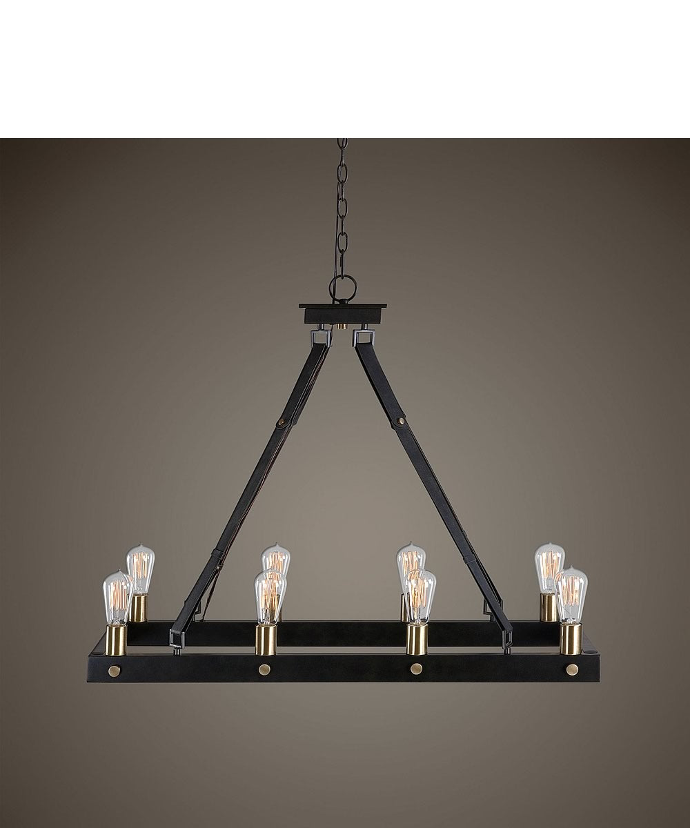 37"W Marlow 8 Light Rectangle Island Chandelier