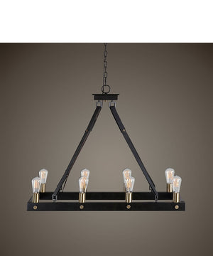 37"W Marlow 8 Light Rectangle Island Chandelier