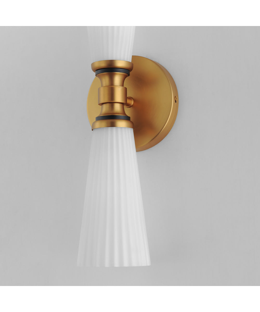 Krevat 2-Light Wall Sconce Black / Natural Aged Brass
