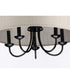 Drum Shade 5-Light Harvest Linen Shade Farmhouse Chandelier Light Matte Black