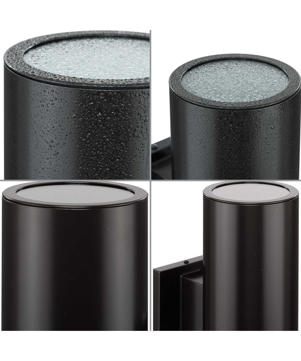 5" Outdoor Up/Down Wall Cylinder 2-Light Modern Outdoor Wall Lantern with Top Lense Antique Bronze