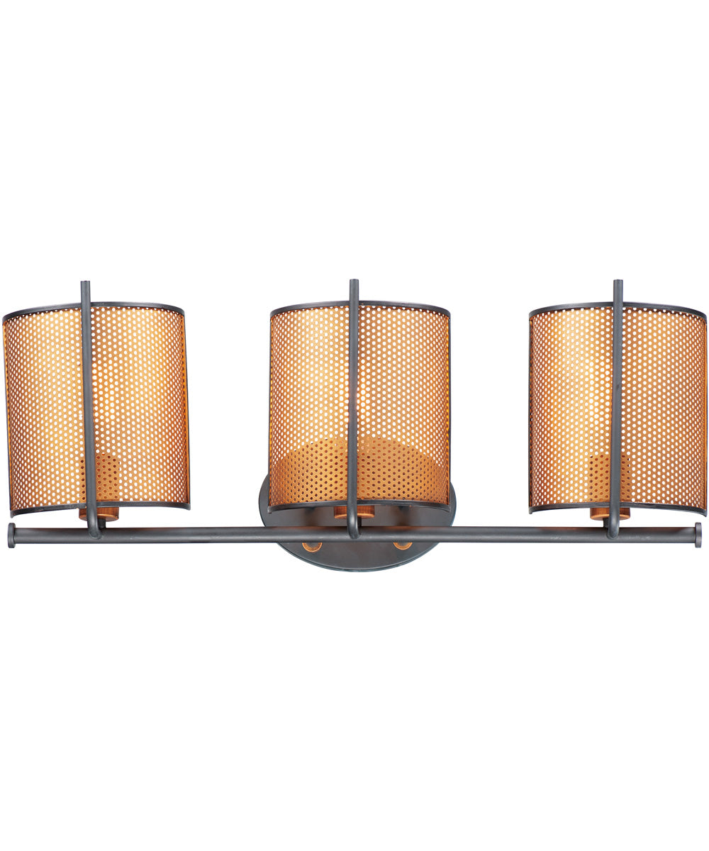 27"W Caspian 3-Light Wall Sconce Oil Rubbed Bronze / Antique Brass