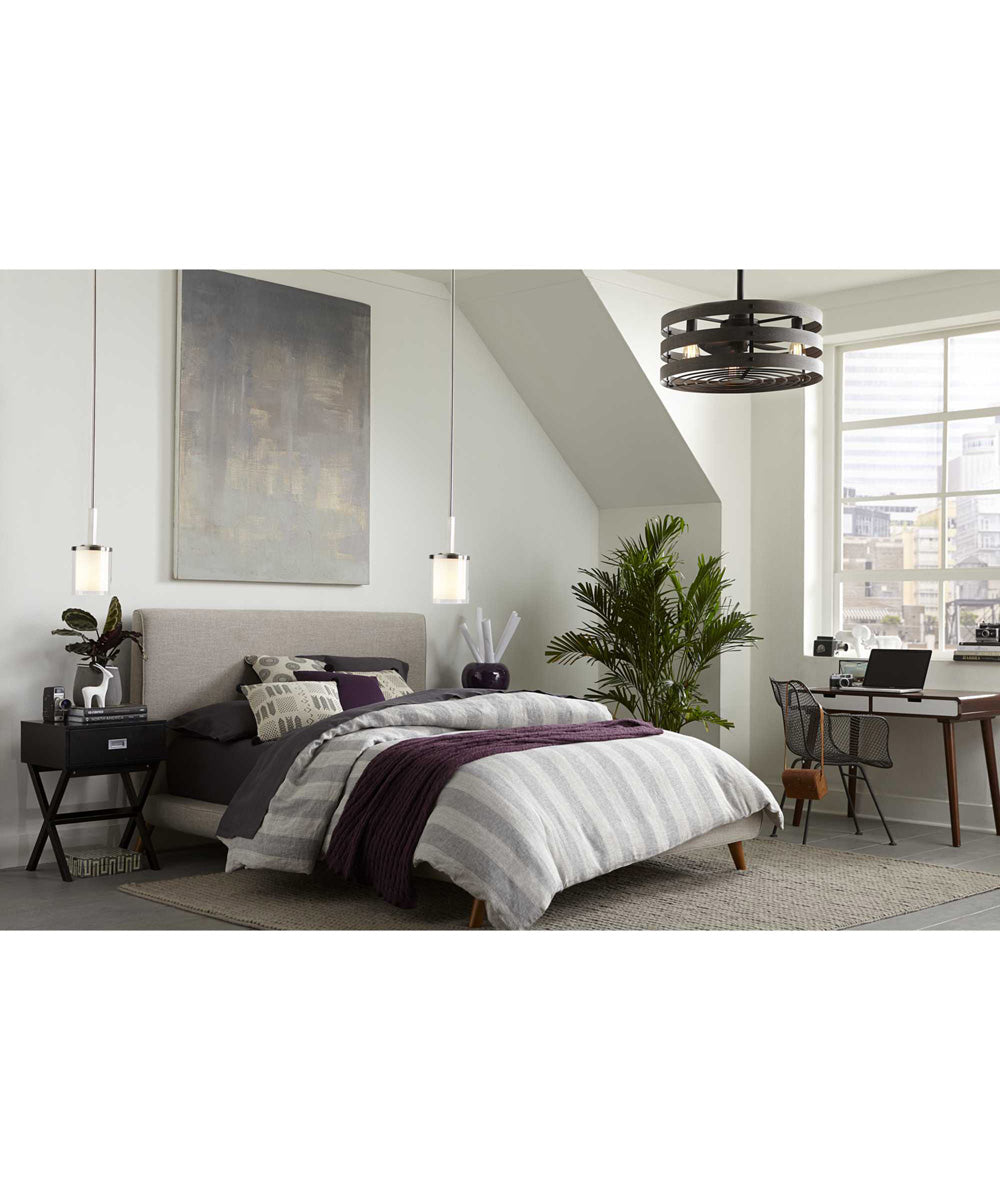 Mast 1-Light Clear Glass Coastal Mini-Pendant Light Brushed Nickel