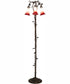 58" High Pink/White Tiffany Pond Lily 3 Light Floor Lamp