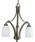 Wisten 3-Light Etched Glass Modern Chandelier Light Antique Bronze