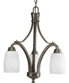 Wisten 3-Light Etched Glass Modern Chandelier Light Antique Bronze