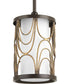 Cirrine 1-Light Etched White Glass Global Mini-Pendant Light Antique Bronze