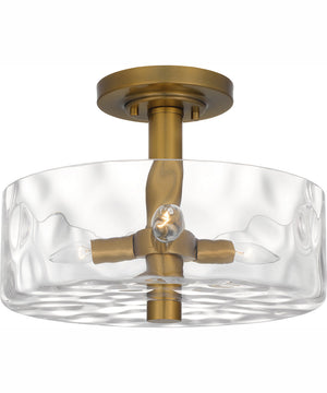 Quoizel Semi-Flush Mount Medium 3-light Semi Flush Mount Aged Brass