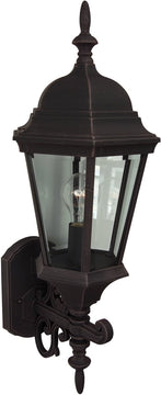 24"H Straight Glass 1-Light Outdoor Wall Rust