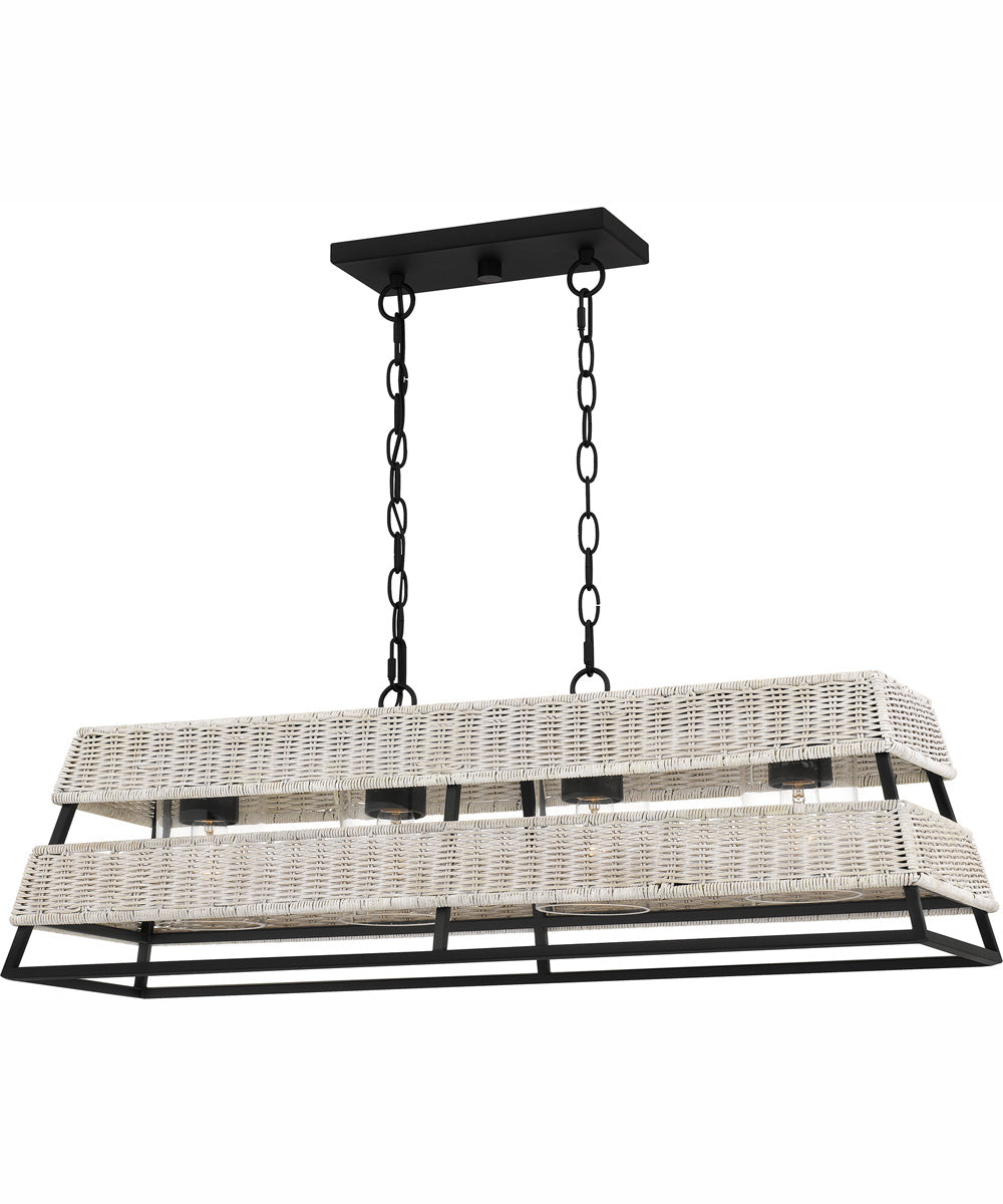 Quoizel Linear Chandelier 4-light Island Light Earth Black