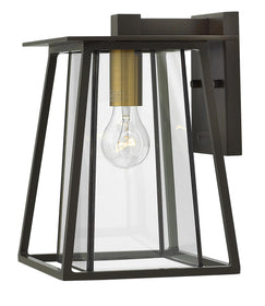 12"H Walker 1-Light Small Outdoor Wall Light in Buckeye Bronze