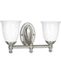 Victorian 2-Light White Opal Glass Farmhouse Bath Vanity Light Brushed Nickel