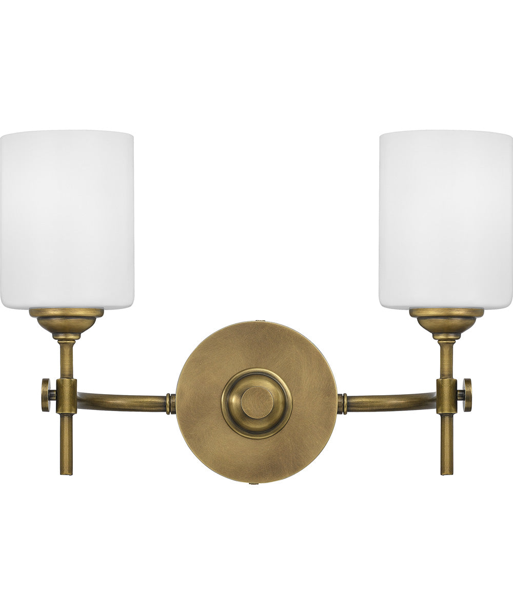 Aria Medium 2-light Bath Light Weathered Brass