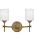 Aria Medium 2-light Bath Light Weathered Brass