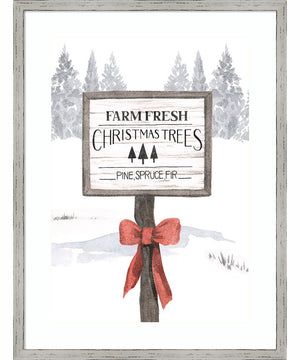 Evergreen Farm Collection B by Grace Popp Wood Framed Wall Art Print (19  W x 25  H), Shiplap White Narrow Frame