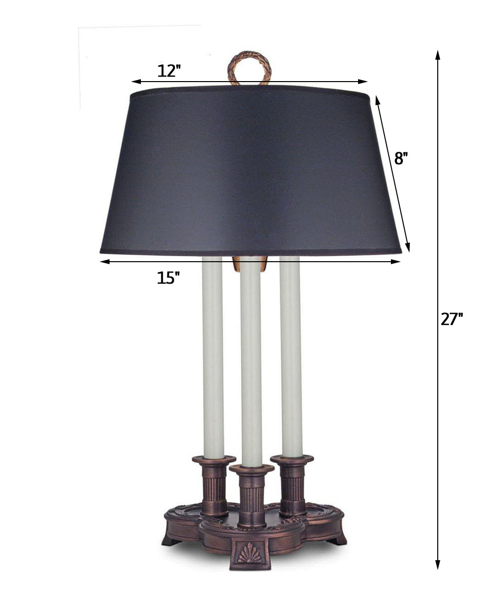 27"H 3-Way Desk Lamp Antique Old Bronze