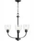 Reyes 3-light Chandelier Textured Black