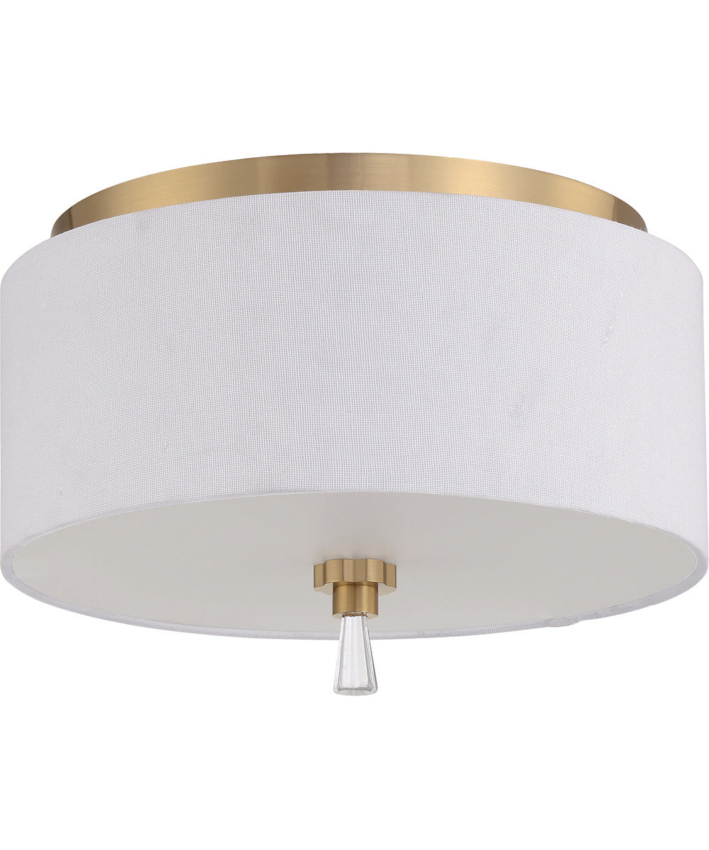 Fortuna 2-Light Flush Mount Satin Brass