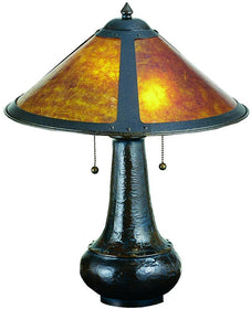 21"H Van Erp Amber Mica  Table Lamp