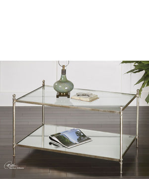 22"H Gannon Mirrored Glass Coffee Table