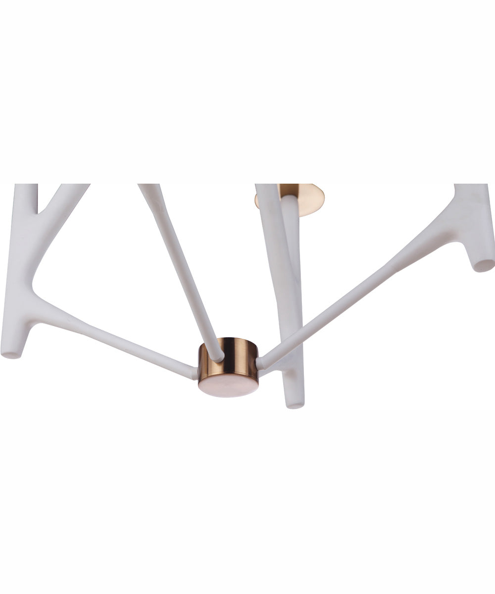 The Reserve 4-Light Foyer Matte White / Satin Brass