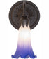 5.5" Wide Blue/White Tiffany Pond Lily Wall Sconce