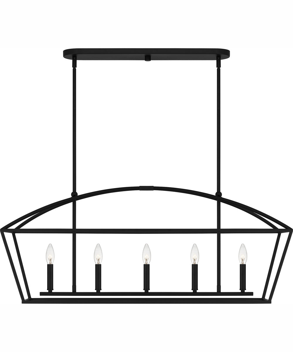 Concho Bay Medium 5-light Island Light Matte Black