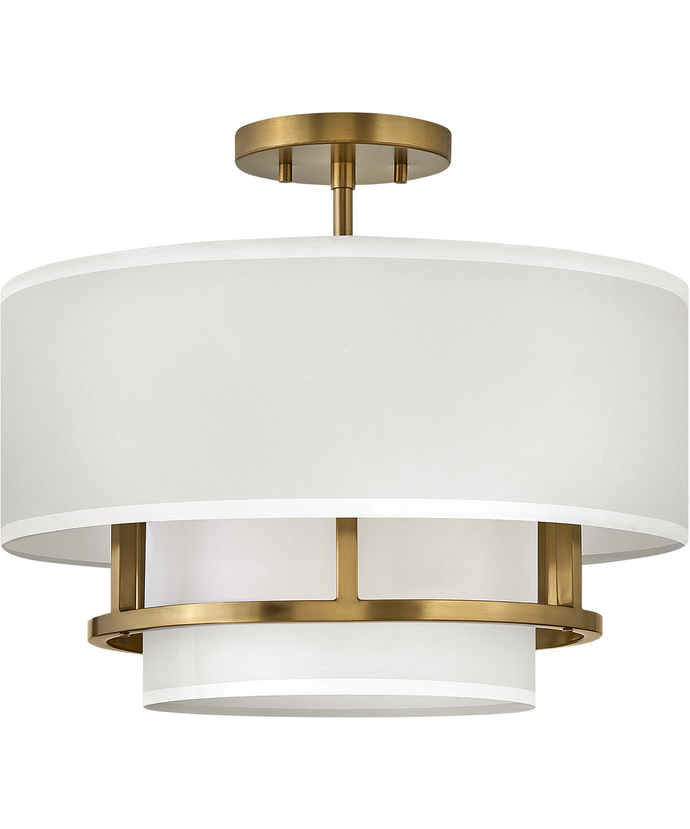 Graham 3-Light Medium Semi-flush Mount in Lacquered Brass
