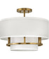 Graham 3-Light Medium Semi-flush Mount in Lacquered Brass