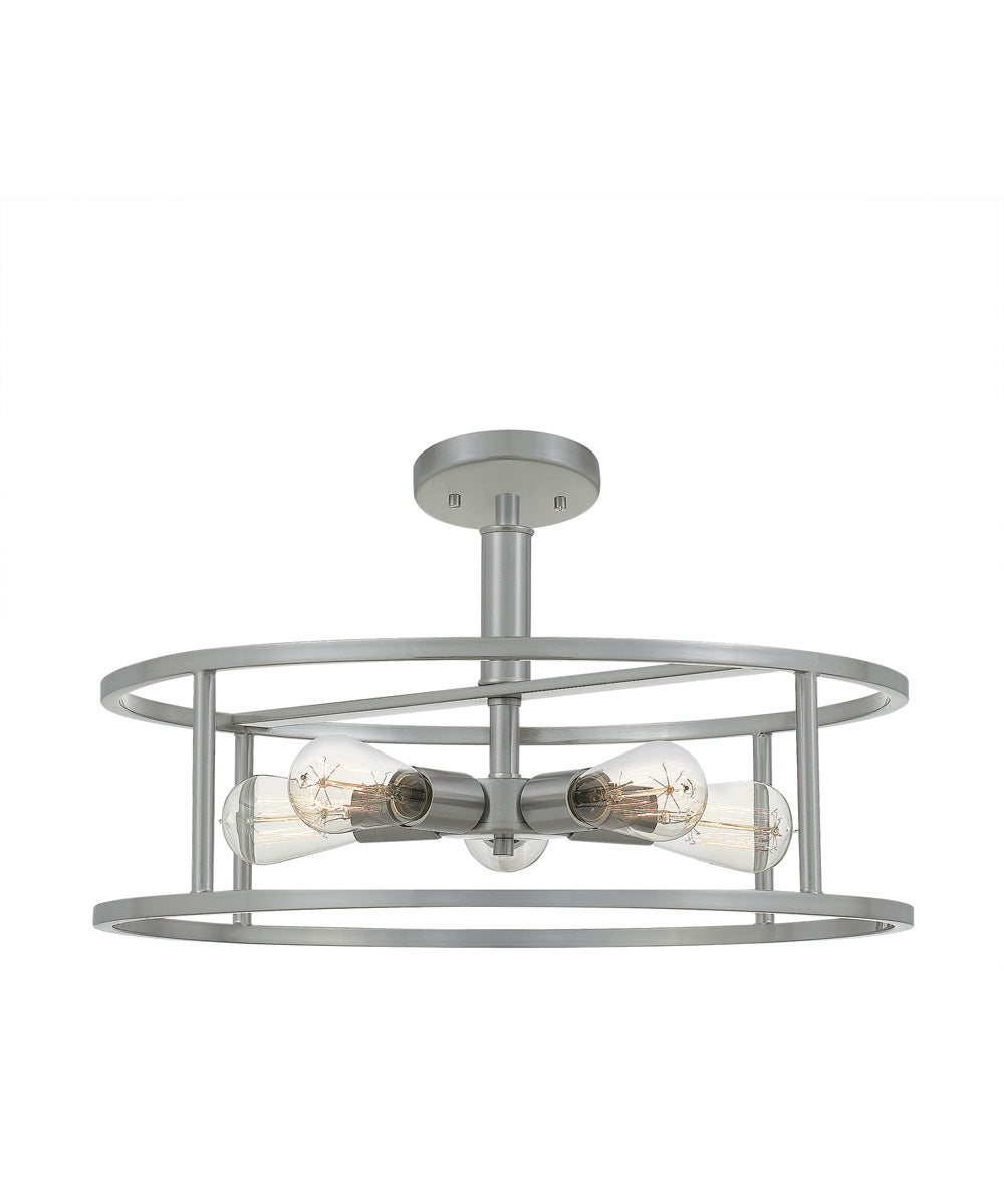 New Harbor 5-light Semi Flush Mount Brushed Nickel