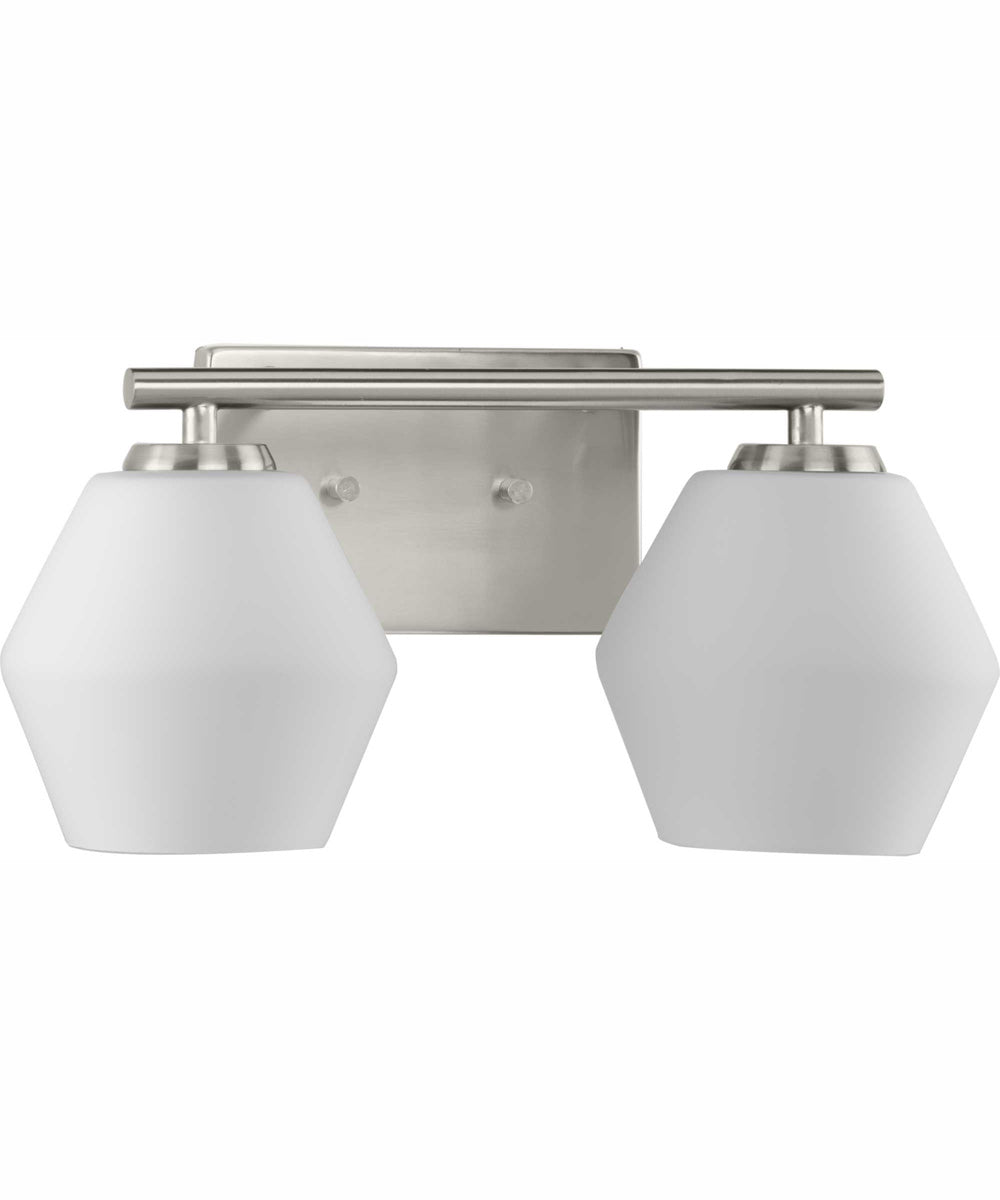 Copeland 2-Light Mid-Century Modern Vanity Light Brushed Nickel