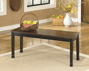 18"H Owingsville Large Dining Room Bench Black/Brown