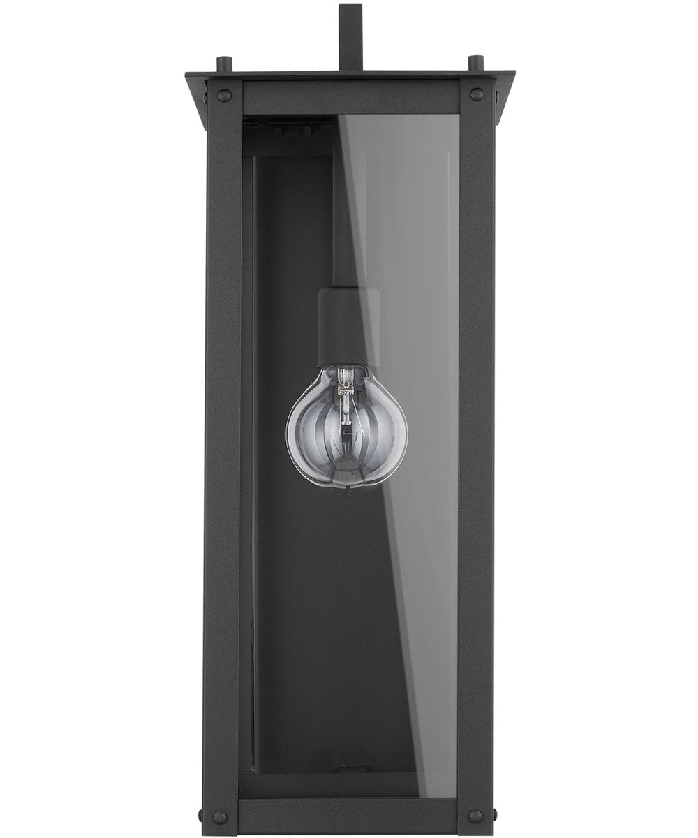 Hunt 1-Light Outdoor Wall Mount Rain or Shine - Black with Clear Glass