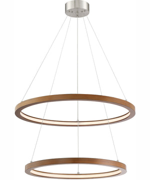 Rimmy 2-Light Led Pendant Walnut/Brushed Nickel