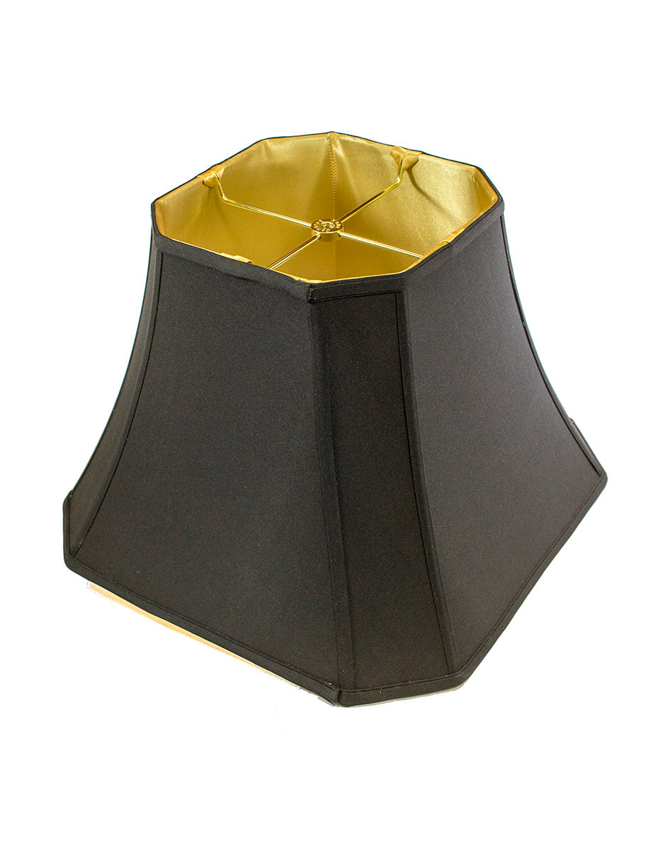 HomeConcept Square Cut Corner Shade Black Fabric/Gold 091612CCBK