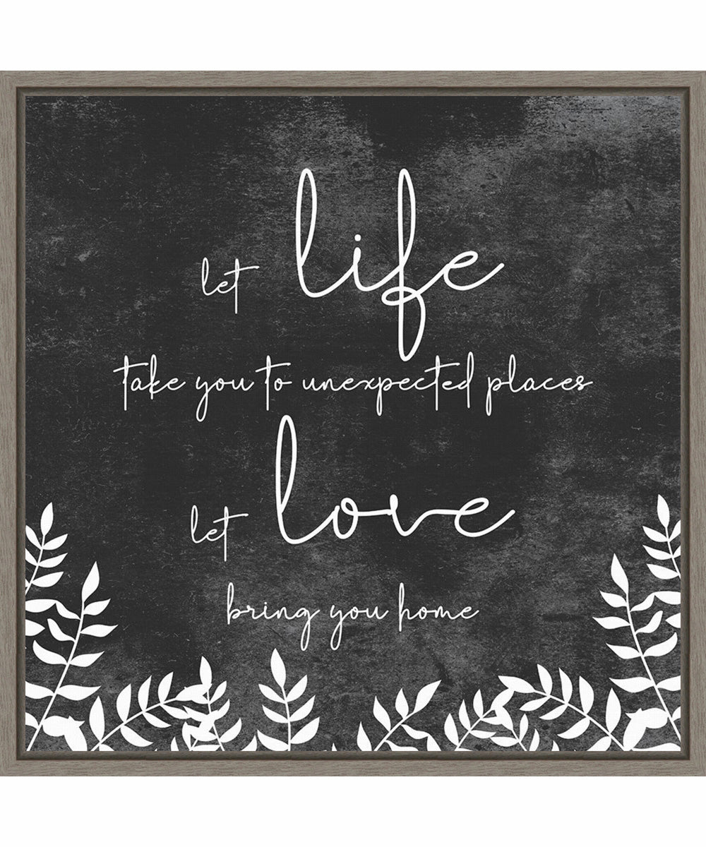 Framed Let Love by JJ Design Canvas Wall Art Print (22  W x 22  H), Sylvie Greywash Frame