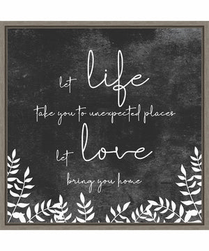 Framed Let Love by JJ Design Canvas Wall Art Print (22  W x 22  H), Sylvie Greywash Frame