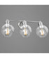 Hansford 3-Light Clear Glass Coastal Bath Vanity Light Polished Nickel