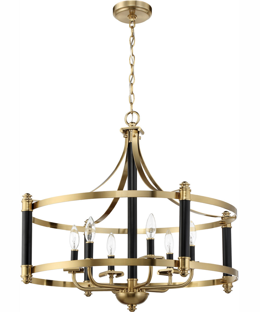 Stanza 6-Light Pendant Flat Black/Satin Brass