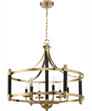 Stanza 6-Light Pendant Flat Black/Satin Brass
