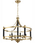 Stanza 6-Light Pendant Flat Black/Satin Brass