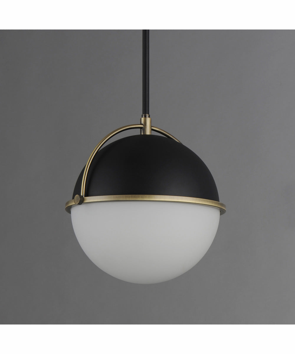 Duke 12 inch Single Pendant Black/Weathered Brass