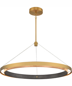 Fagan 33.5'' Wide Integrated LED Pendant - Brushed Brass/Forged Iron