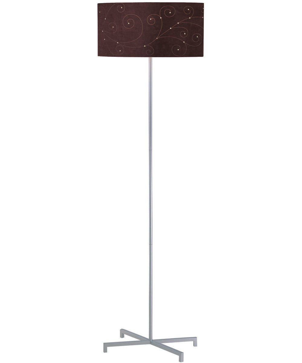 Hemsk 1-Light Floor Lamp Silv/Coffee Laser Cut Shade