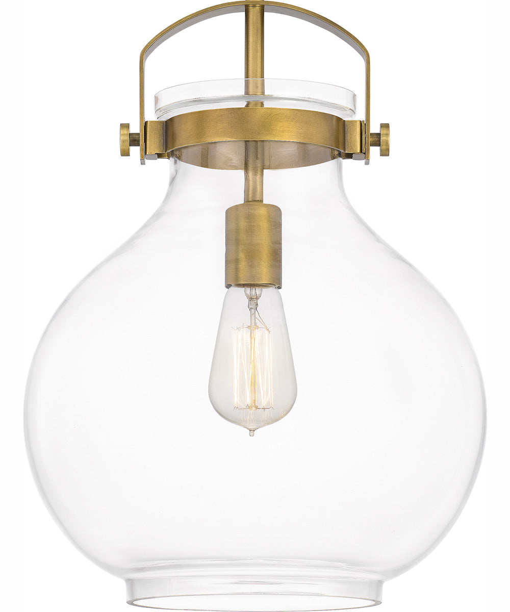 Stella Small 1-light Mini Pendant Weathered Brass