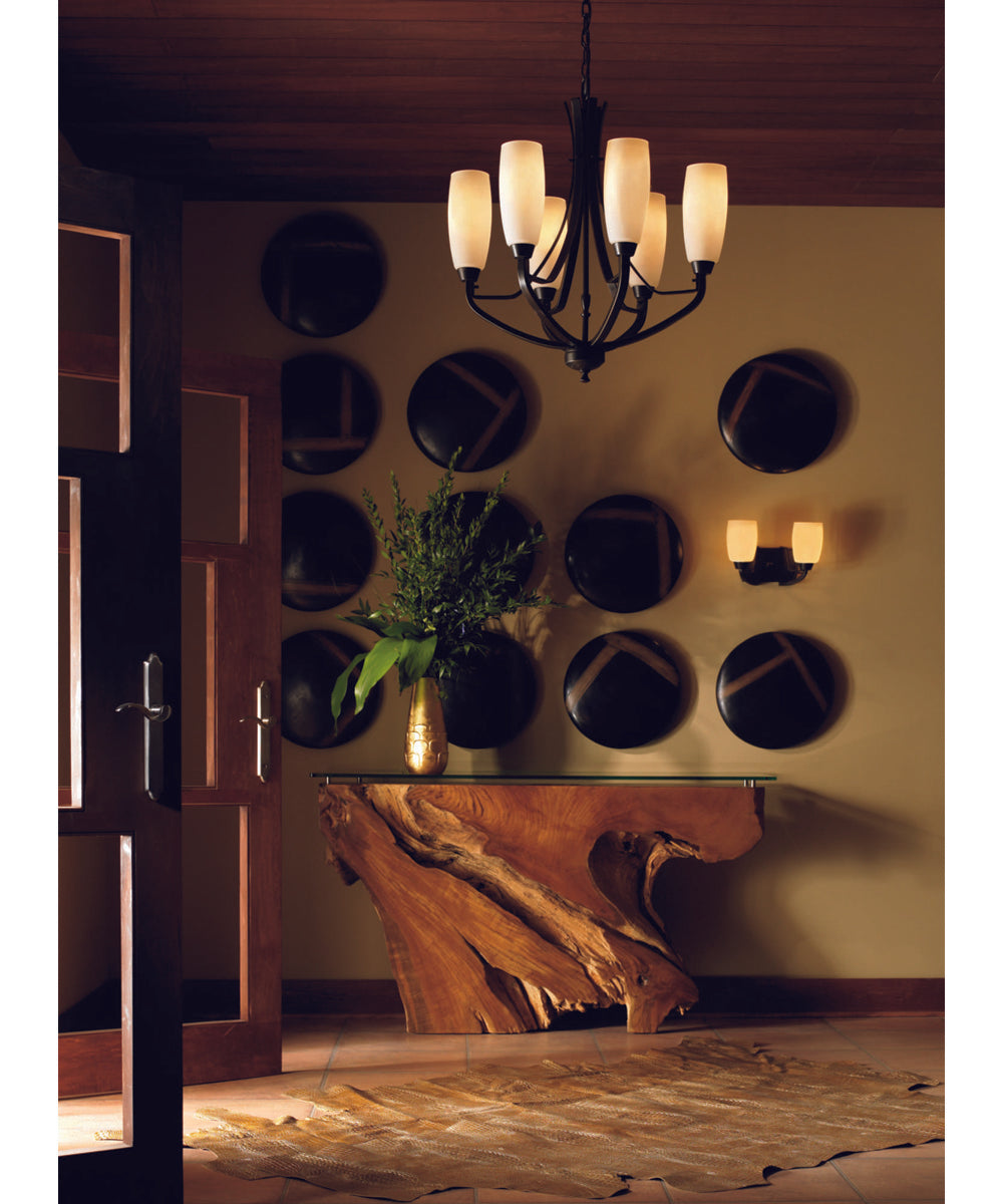 Wisten 2-Light Etched Glass Modern Bath Vanity Light Antique Bronze