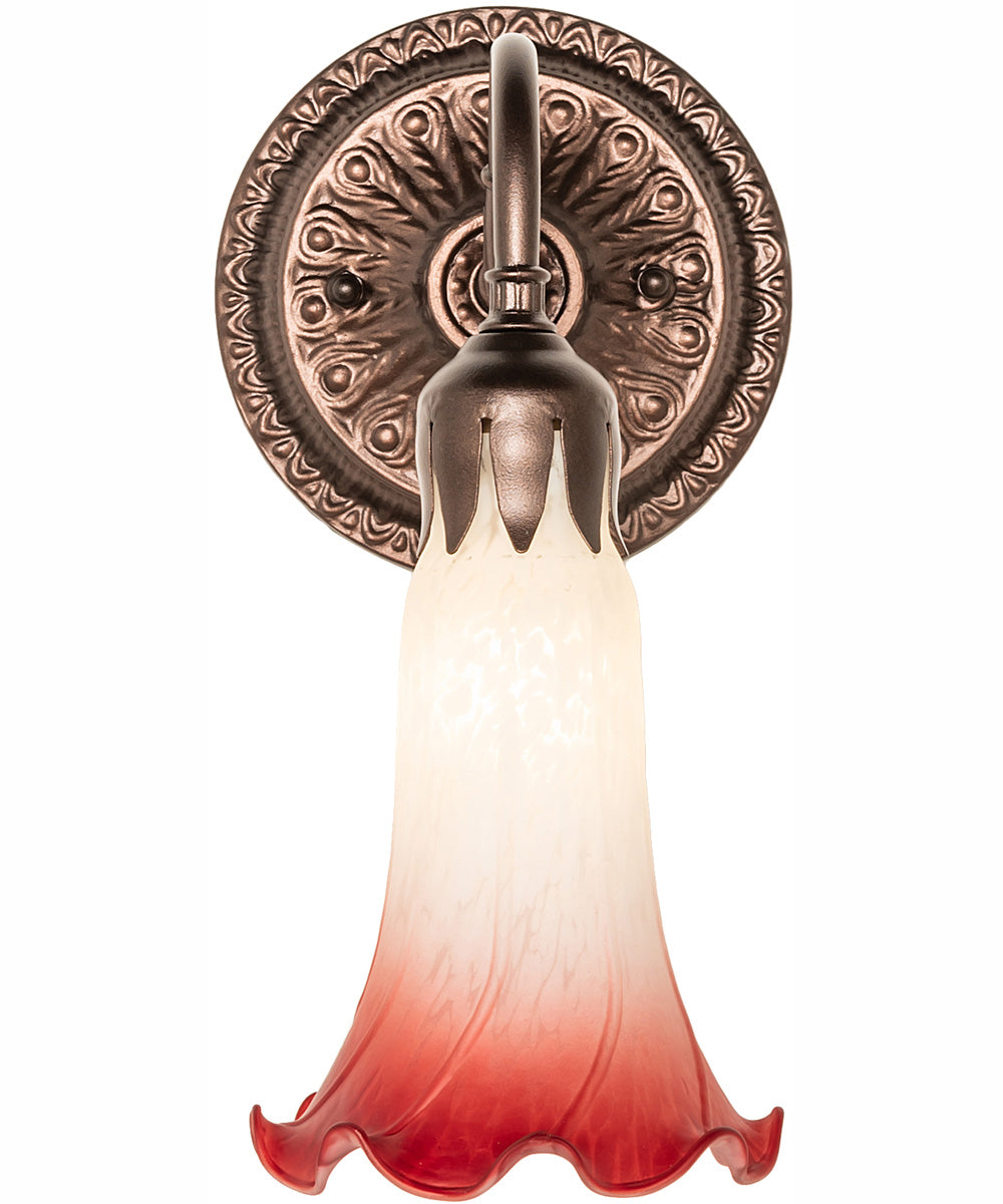 5" Wide Pink/White Pond Lily Victorian Wall Sconce