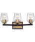 Avante Grand 3-Light Vanity Flat Black/Satin Brass
